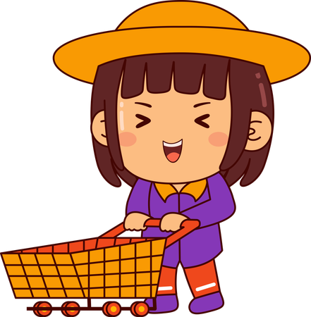 Cute shopper girl  Illustration