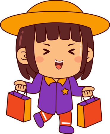 Cute shopper girl  Illustration