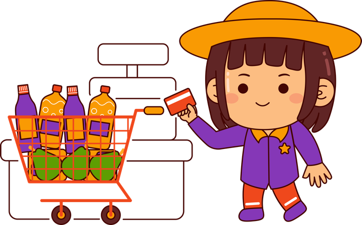 Cute shopper girl  Illustration