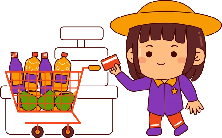 Cute shopper girl  Illustration