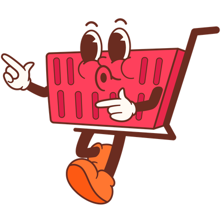 Cute Shopping Cart  Illustration