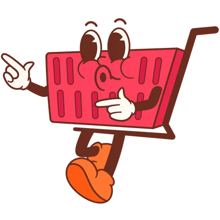 Cute Shopping Cart  Illustration