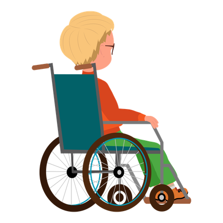 Cute Smiling Kid Girl in Wheelchair  Illustration