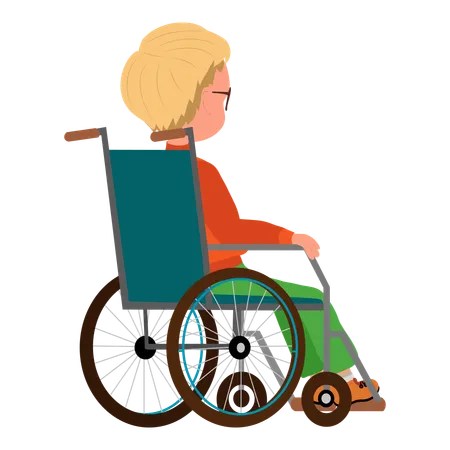 Cute Smiling Kid Girl in Wheelchair  Illustration