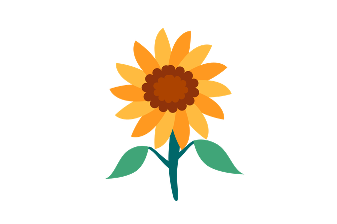 Cute Sun Flowers  Illustration