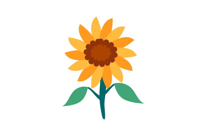 Cute Sun Flowers  Illustration