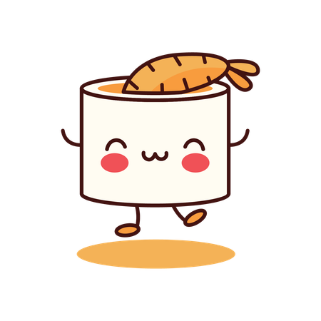 Cute Sushi Roll  Illustration