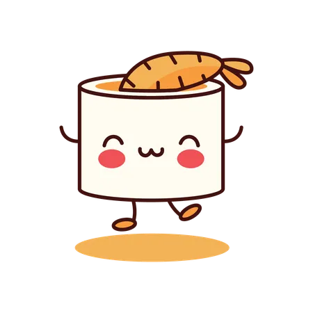 Cute Sushi Roll  Illustration