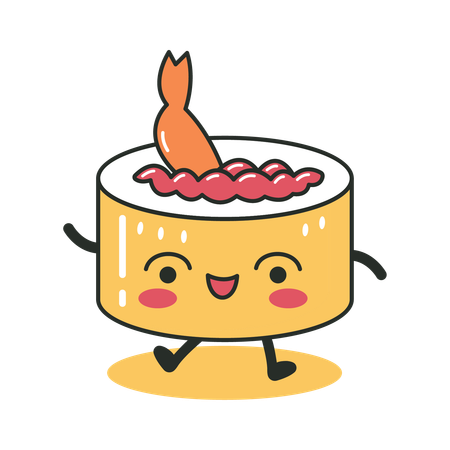 Cute Sushi Roll  Illustration