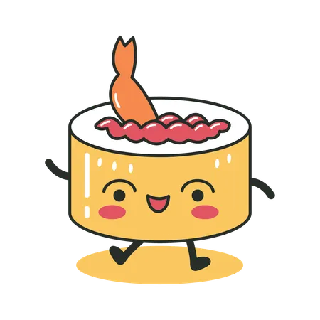 Cute Sushi Roll  Illustration