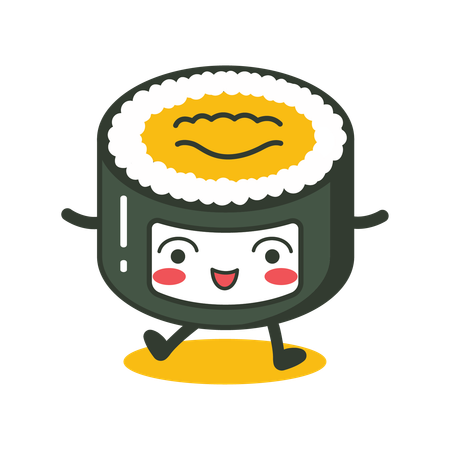 Cute Sushi Roll  Illustration