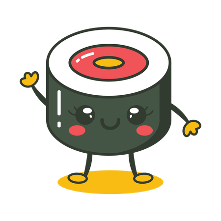 Cute Sushi Roll  Illustration