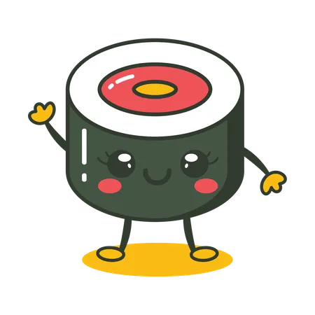 Cute Sushi Roll  Illustration