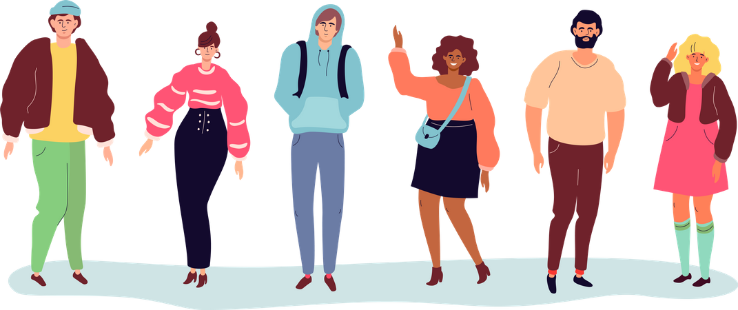 Cute teenagers  Illustration