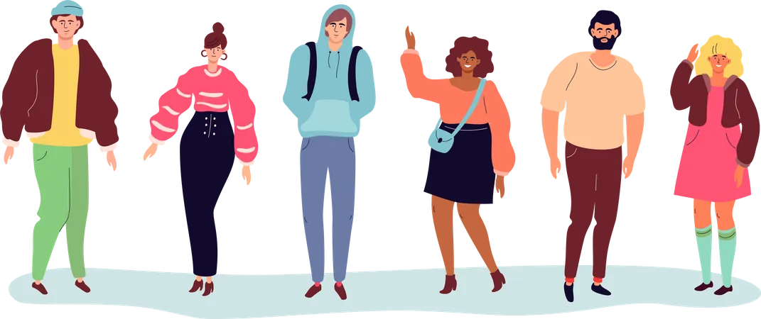 Cute teenagers  Illustration