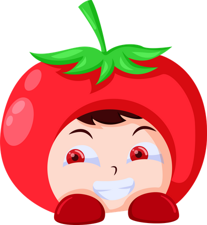 Cute Tomato Character  Illustration