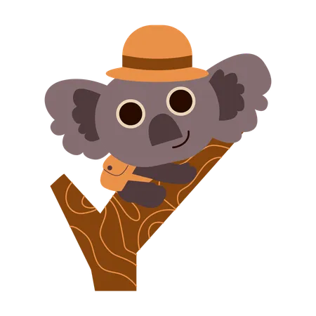 Cute Traveling Koala Cartoon  Illustration