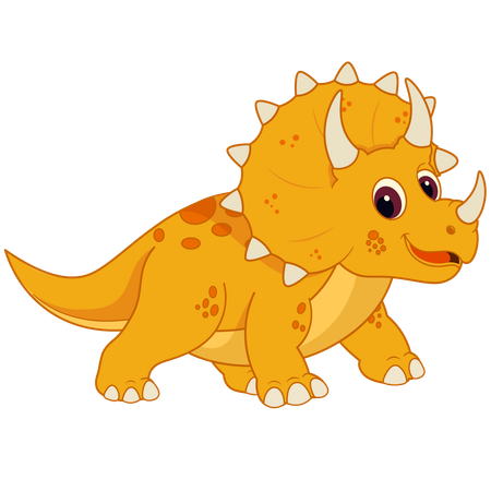 Cute Triceratops Dinosaur  Illustration