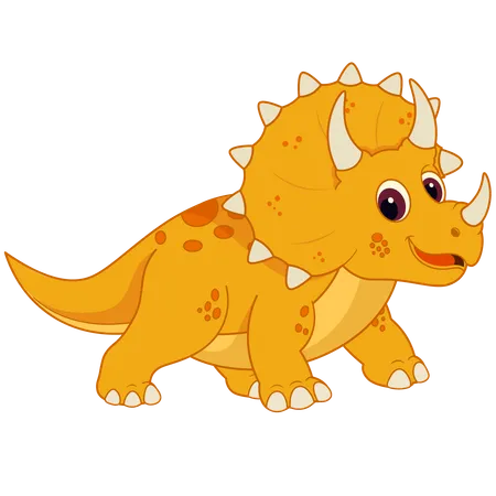 Cute Triceratops Dinosaur  Illustration