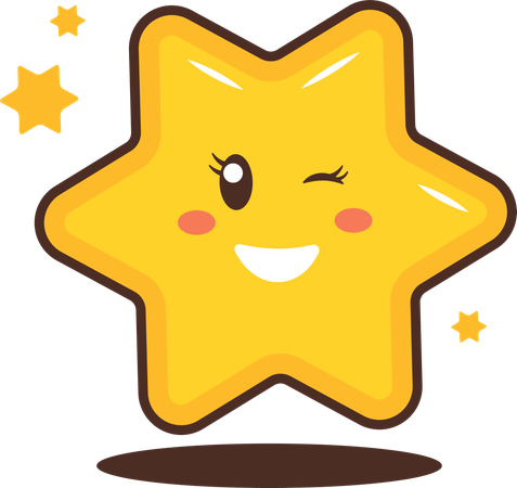 Cute Twinkling Little Star winking eye  Illustration