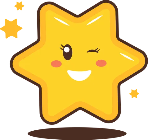 Cute Twinkling Little Star winking eye  Illustration