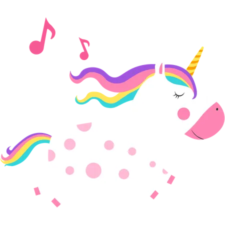 Cute unicorn running  Illustration