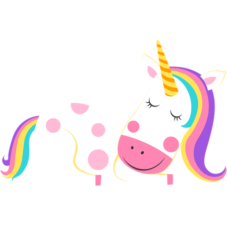 Cute unicorn sleeping peacefully  Illustration