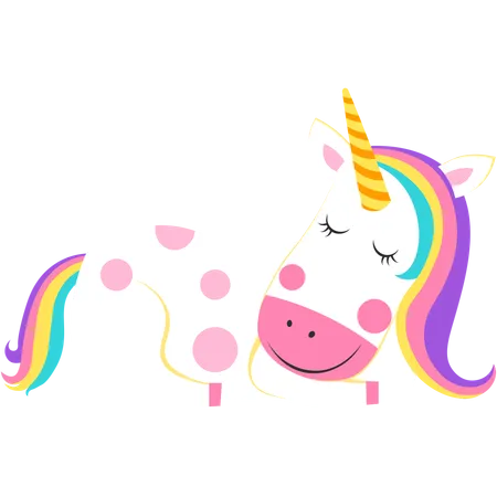 Cute unicorn sleeping peacefully  Illustration