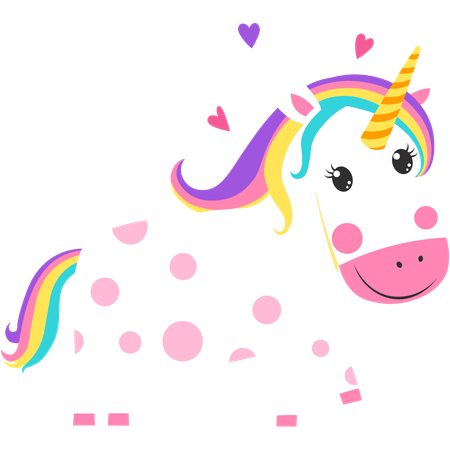 Cute unicorn standing  Illustration