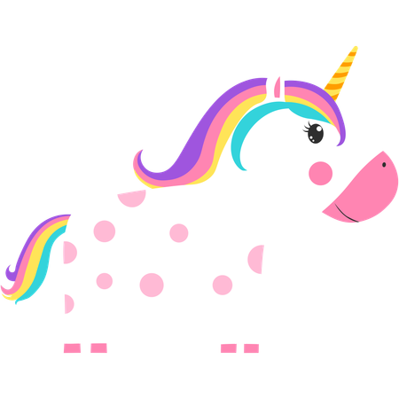 Cute unicorn standing  Illustration