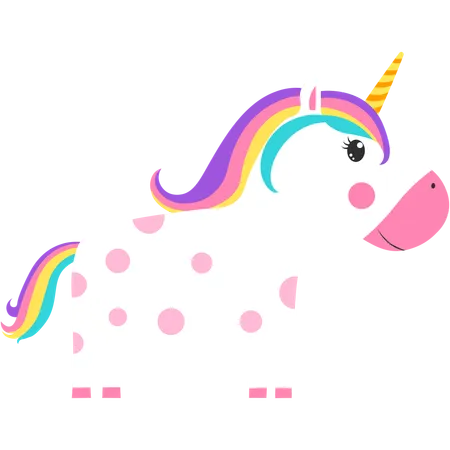 Cute unicorn standing  Illustration