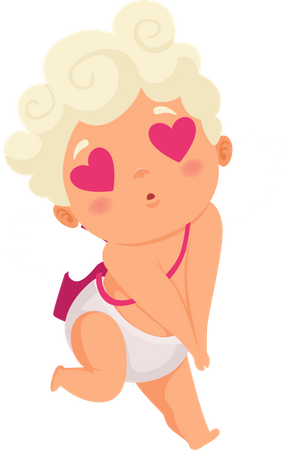 Cute valentine cupid in love Illustration