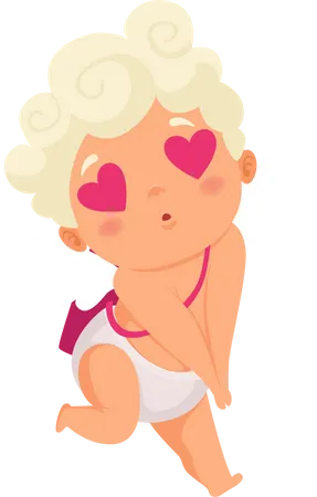 Cute valentine cupid in love  Illustration