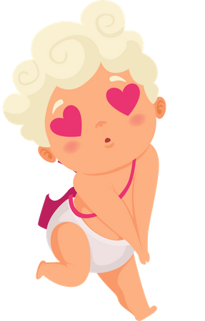 Cute valentine cupid in love  Illustration