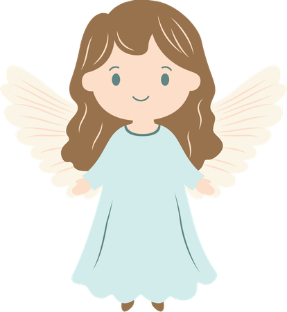 Cute Winged Little Girl Fairy Angel  Illustration