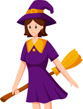 Cute Witch Girl  Illustration