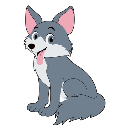 Cute Wolf  Illustration