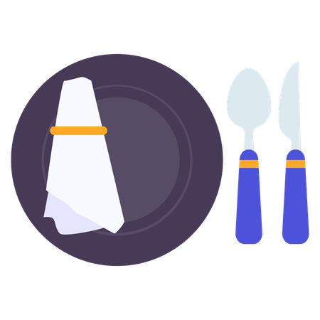 Cutlery on hotel table  Illustration