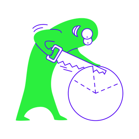 Cutting losses in pie chart  Illustration