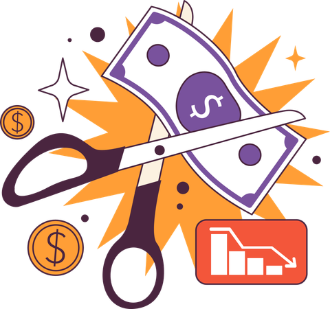 Cutting price and financial loss  Illustration