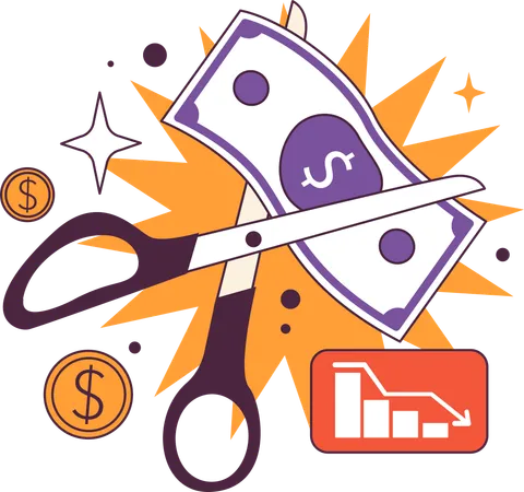 Cutting price and financial loss  Illustration