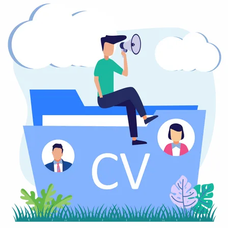 Illustration Vector Graphic Cartoon Character Of Recruitment Illustration