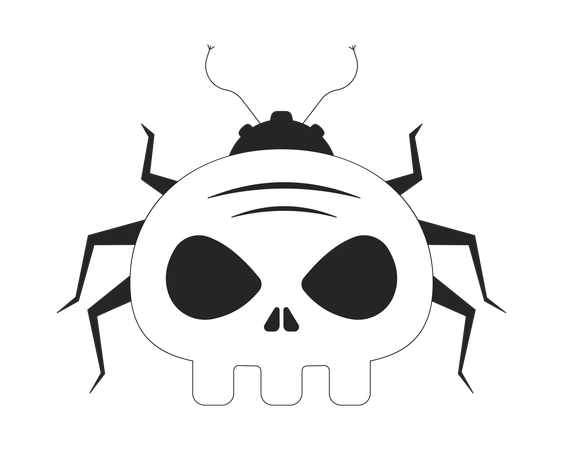 Cyber bug with skull face  Illustration