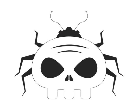 Cyber bug with skull face  Illustration