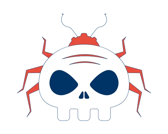 Cyber bug with skull face  Illustration