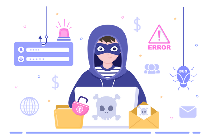 Cyber Crime  Illustration