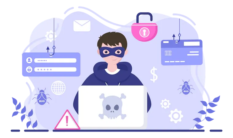 Cyber Crime  Illustration