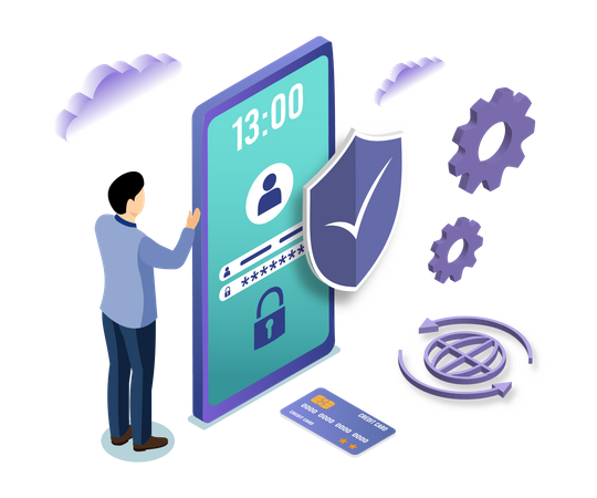 Cyber data security  일러스트레이션