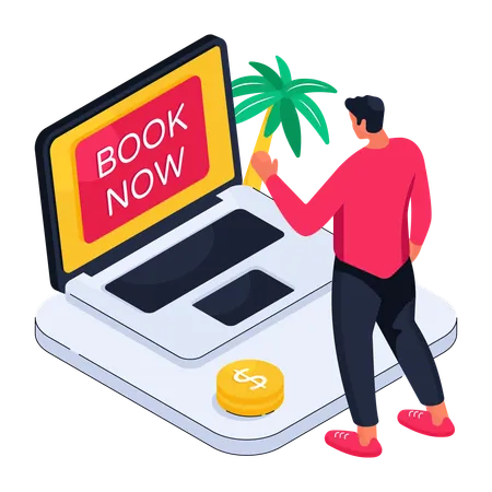 Cyber Hotel Reservation  Illustration