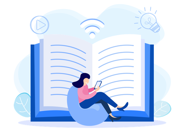 Cyber Library  일러스트레이션
